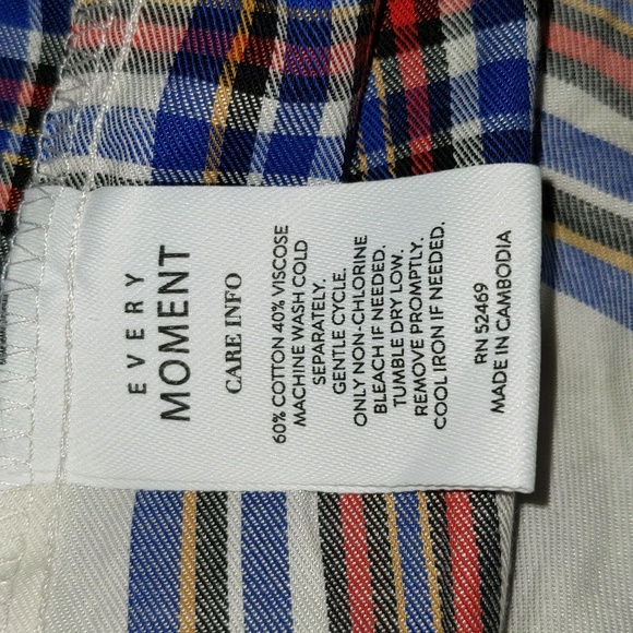 Every Moment Women's Size XL Cotton Blend Plaid Button Down Shirt New - Picture 13 of 14